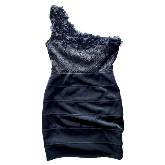 Arden B one shoulder ruffle sequin mini dress - Picture 12 of 17